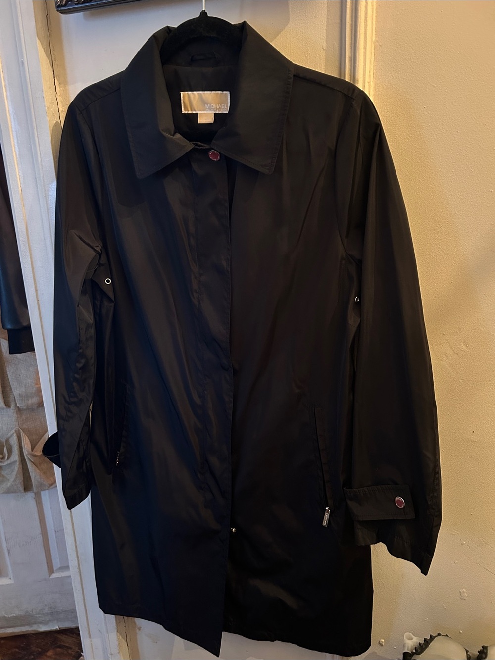Michael Kors Black Men's Raincoat Lightweight Trench